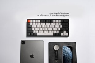 Klaviatūra Keychron K2 mechaninė 75% (bevielė, aliuminio rėmo, RGB, Hot-swap, US, Gateron Blue switches) kaina ir informacija | Klaviatūros | pigu.lt