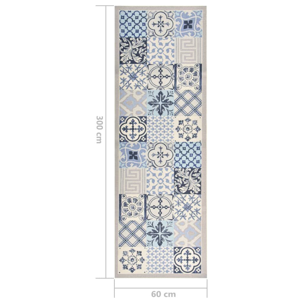 Virtuvės kilimas, 60x300 cm, mėlynas kaina ir informacija | Kilimai | pigu.lt