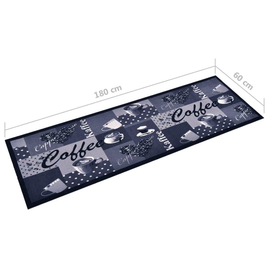 Virtuvės kilimas, mėlynas, 60x180 cm kaina ir informacija | Kilimai | pigu.lt