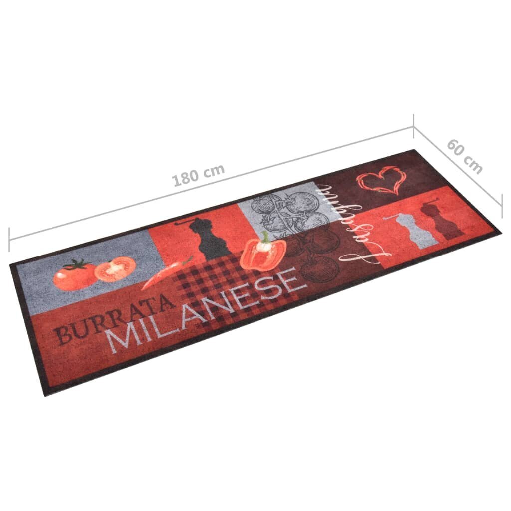 Virtuvės kilimas, 60x180 cm, raudonas kaina ir informacija | Kilimai | pigu.lt