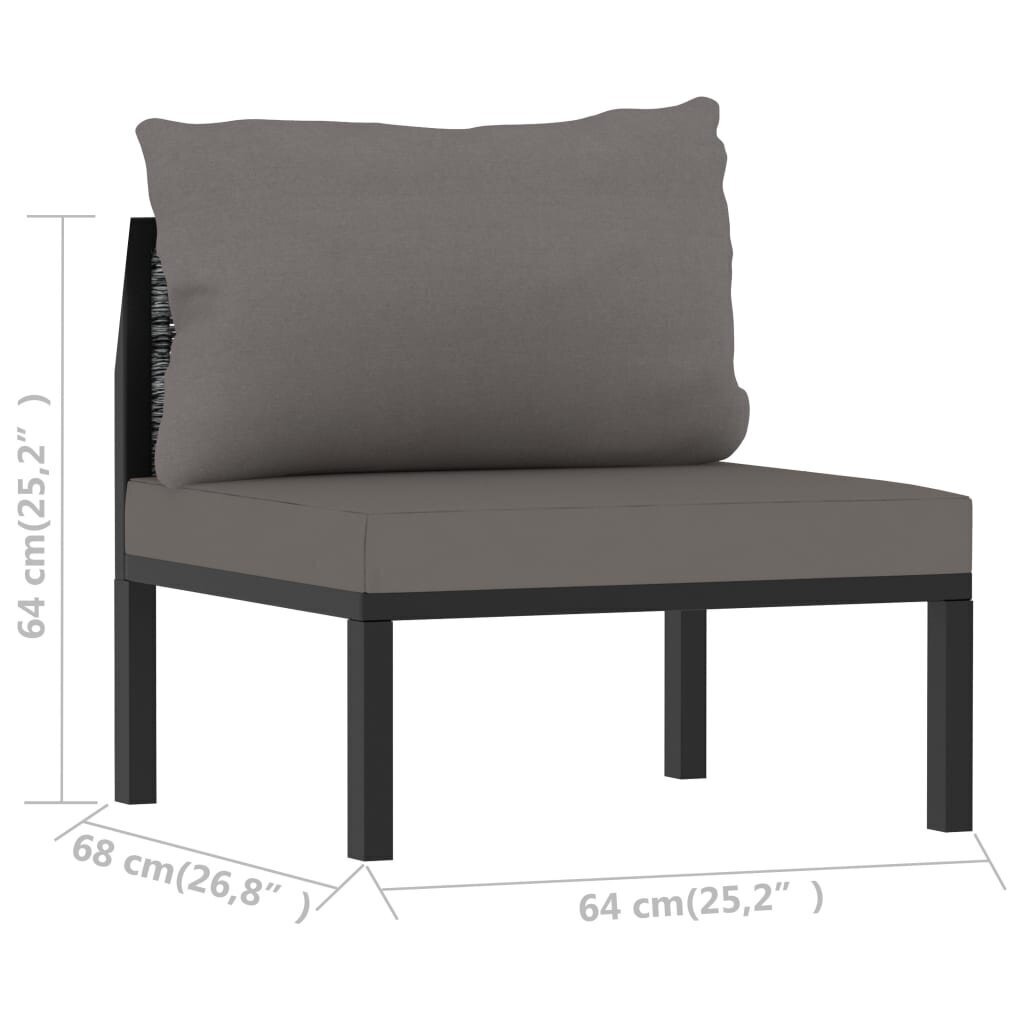 Modulinė vidurinė sofos dalis su pagalvėle, pilka kaina ir informacija | Sofos | pigu.lt