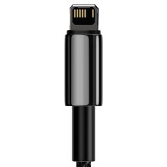 Кабель Baseus Tungsten Gold USB į Lightning 2.4A 1м, черный цена и информация | Кабели для телефонов | pigu.lt