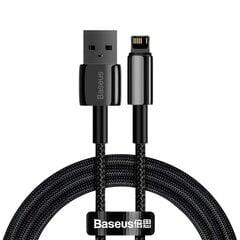 Кабель Baseus Tungsten Gold USB į Lightning 2.4A 1м, черный цена и информация | Кабели для телефонов | pigu.lt