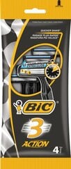 Одноразовая бритва с тремя лезвиями BIC 3 ACTION (4 шт.) цена и информация | Косметика и средства для бритья | pigu.lt