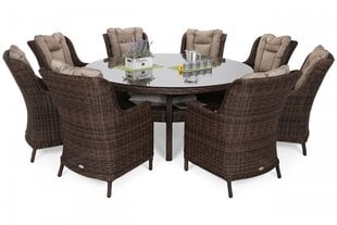 Комплект уличной мебели Bristol 180, 8+1, темно-коричневый/бежевый цена и информация | Комплекты уличной мебели | pigu.lt