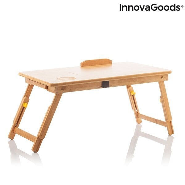 Sulankstomas staliukas InnovaGoods Lapwood, smėlio spalvos kaina ir informacija | Kavos staliukai | pigu.lt