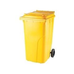 Мусорный контейнер 240 л, желтый цена и информация | Уличные контейнеры, контейнеры для компоста | pigu.lt