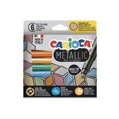 Фломастеры Carioca Metallic Maxi Tip, 6 цветов цена и информация | Принадлежности для рисования, лепки | pigu.lt