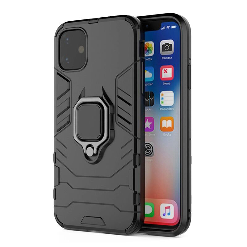 Telefono dėklas Ring Armor, skirtas Xiaomi Redmi Note 9T, juodas цена и информация | Telefono dėklai | pigu.lt