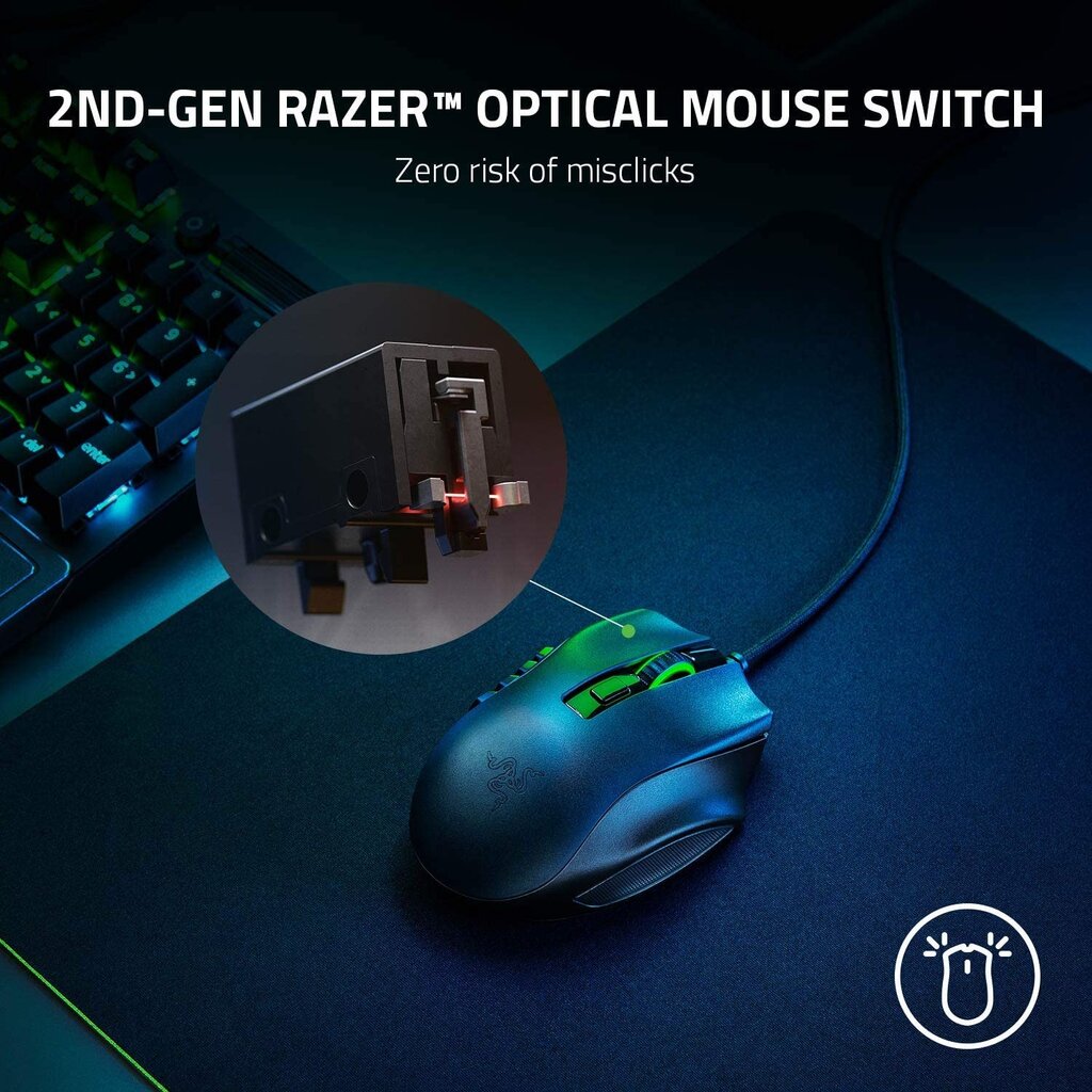 Razer Naga X, juoda kaina ir informacija | Pelės | pigu.lt