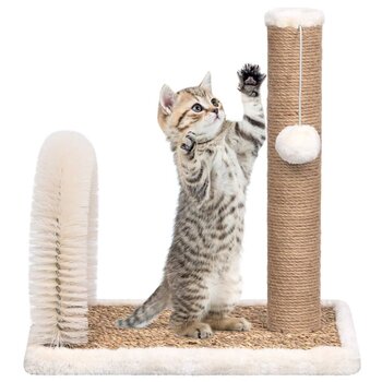 Draskyklė katėms su arkos formos šepečiu ir draskymo stulpu kaina ir informacija | Draskyklės | pigu.lt