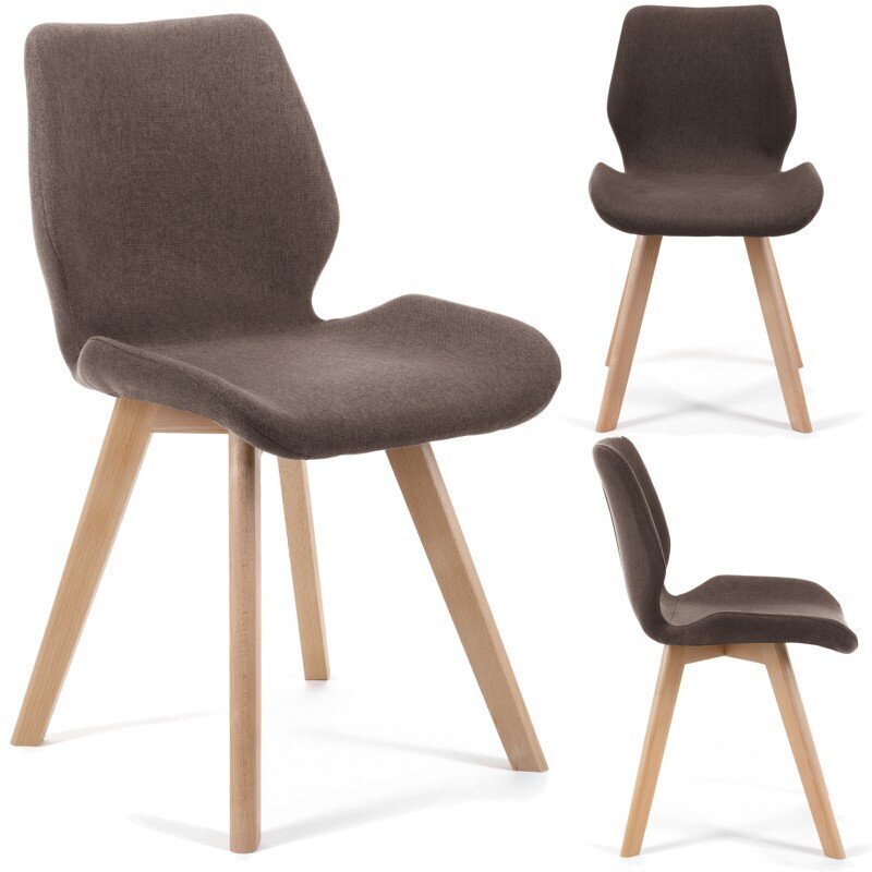 4-ių kėdžių komplektas NORE SJ.0159, rudas kaina ir informacija | Virtuvės ir valgomojo kėdės | pigu.lt