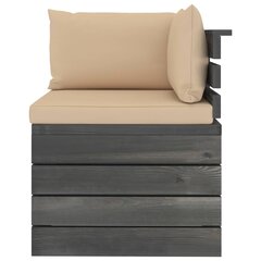 Dvivietė sodo sofa iš palečių su pagalvėlėmis, pušies mediena цена и информация | Садовые стулья, кресла, пуфы | pigu.lt