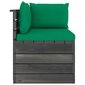 Dvivietė sodo sofa iš palečių su pagalvėlėmis, žalia цена и информация | Lauko kėdės, foteliai, pufai | pigu.lt