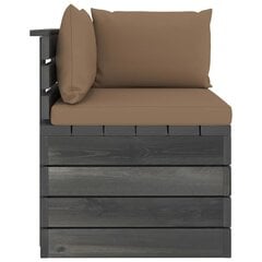 Dvivietė sodo sofa iš palečių su pagalvėlėmis, rudas kaina ir informacija | Lauko kėdės, foteliai, pufai | pigu.lt