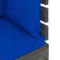 Dvivietė sodo sofa iš palečių su pagalvėlėmis, mėlyna цена и информация | Lauko kėdės, foteliai, pufai | pigu.lt