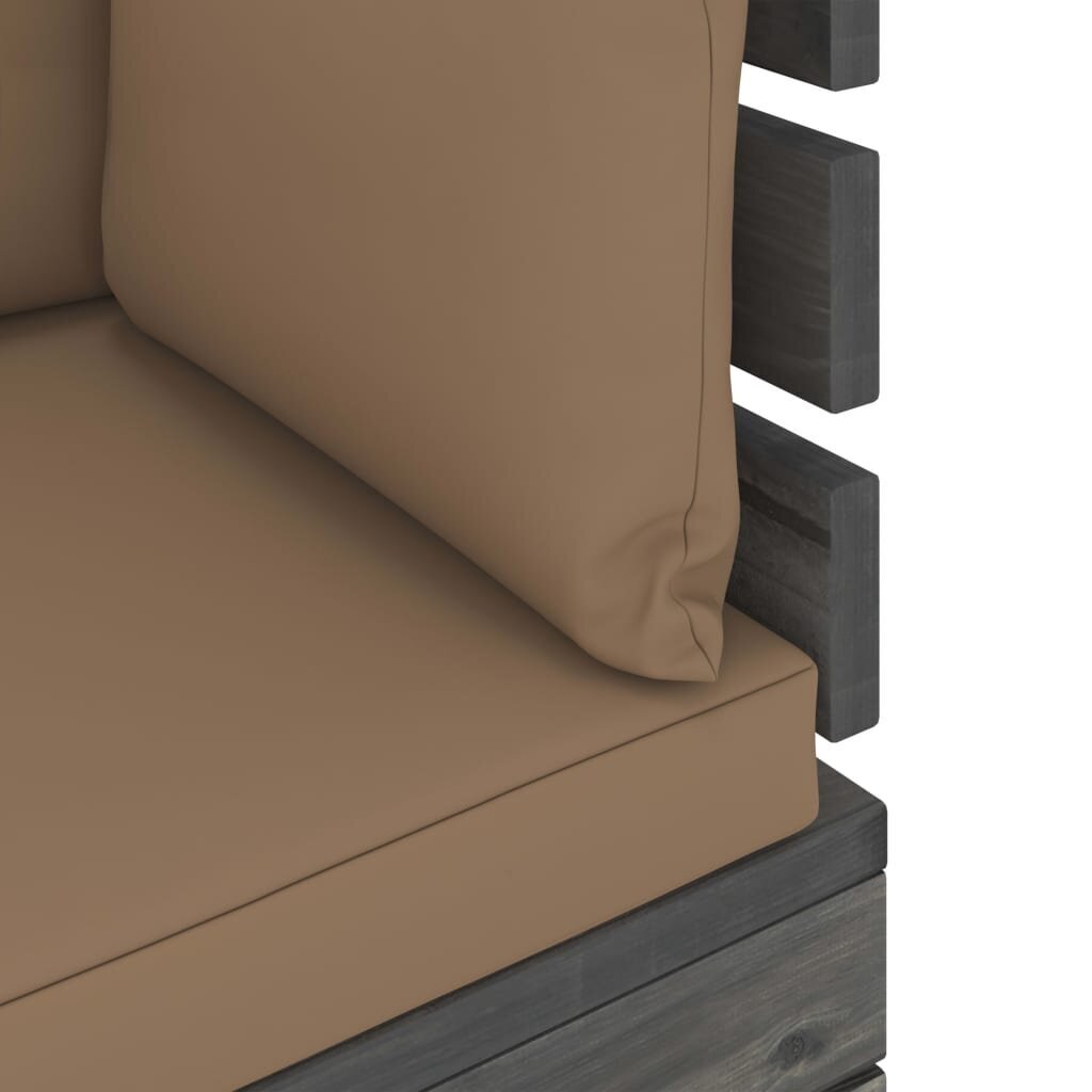 Keturvietė sodo sofa iš palečių su pagalvėlėmis, ruda kaina ir informacija | Lauko kėdės, foteliai, pufai | pigu.lt