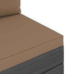 Sodo komplektas iš palečių su pagalvėlėmis, 6 dalių, rudas kaina ir informacija | Lauko baldų komplektai | pigu.lt