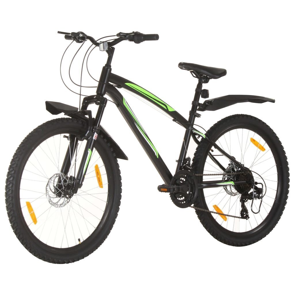 Kalnų dviratis, juodas, 21 greitis, 26 colių ratai kaina ir informacija | Dviračiai | pigu.lt