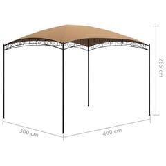 Pavėsinė, 3x4x2,65 m, ruda цена и информация | Беседки, навесы, тенты | pigu.lt