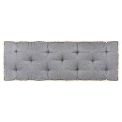 Pagalvė sofai iš palečių, 120x40x7 cm, pilka kaina ir informacija | Pagalvės, užvalkalai, apsaugos | pigu.lt