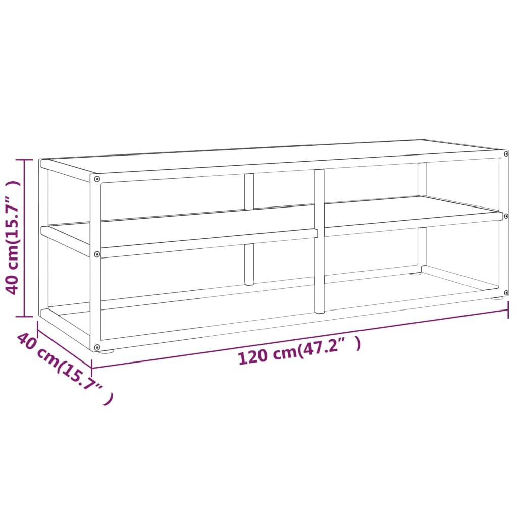 TV spintelė, 120x40x40 cm, juoda kaina ir informacija | TV staliukai | pigu.lt