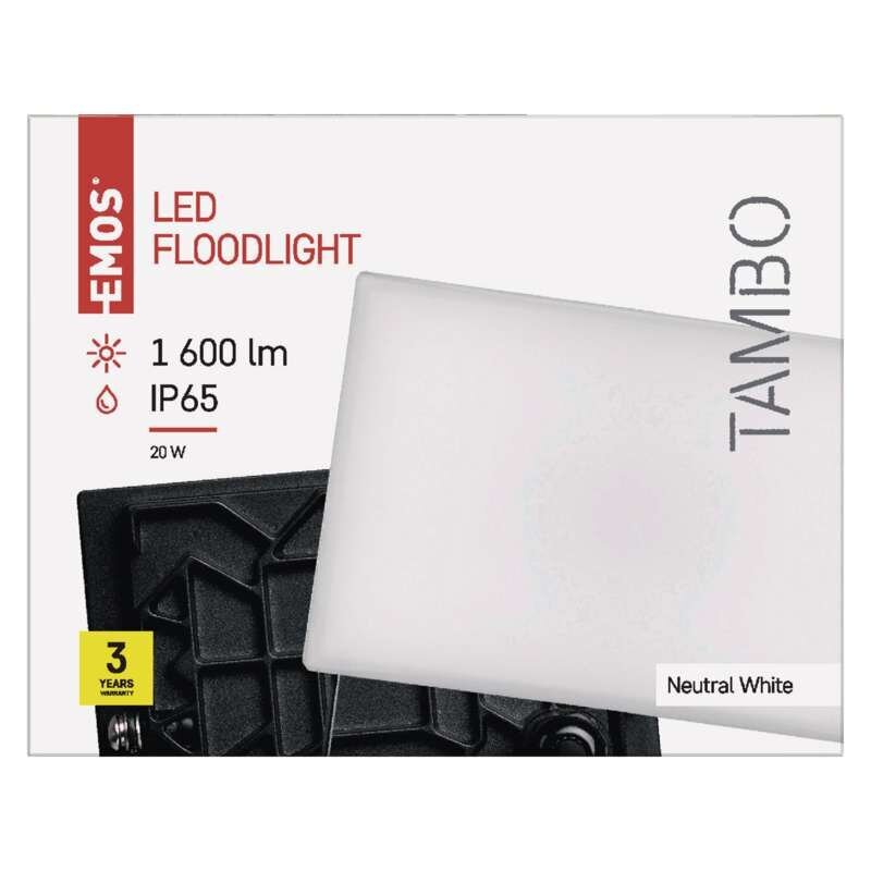 LED prožektorius TAMBO 20W(170W) 1600 lm NW kaina ir informacija | Žibintuvėliai, prožektoriai | pigu.lt