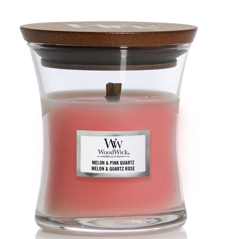 WoodWick kvapioji žvakė Melon & Pink Quartz, 85 g kaina ir informacija | Žvakės, Žvakidės | pigu.lt