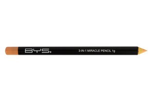 Makiažo pieštukas 3in1 BYS Miracle Pencil Liner/Definer/Concealer, Deep, 1 g kaina ir informacija | Akių šešėliai, pieštukai, blakstienų tušai, serumai | pigu.lt