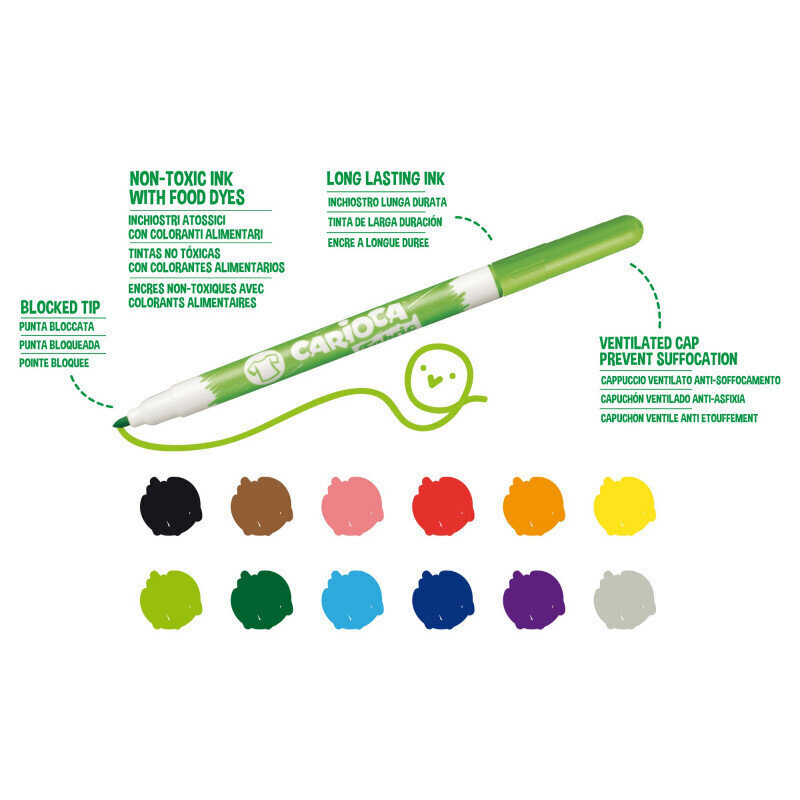 Flomasteriai piešimui ant audinių Carioca Liner , 10 spalvų kaina ir informacija | Piešimo, tapybos, lipdymo reikmenys | pigu.lt
