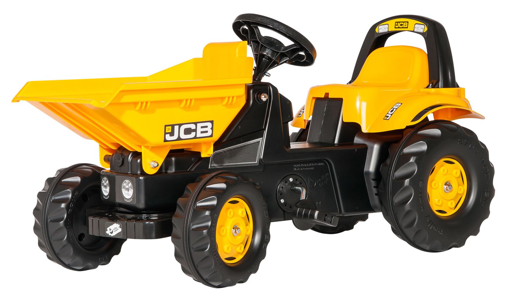 Vaikų traktorius su pedalais ir kibiru Rolly Toys rollyKid Dumper JCB kaina ir informacija | Žaislai berniukams | pigu.lt