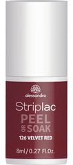 Лак для ногтей Alessandro Striplac Peel or Soak Velvet Red, 8 мл цена и информация | Лаки, укрепители для ногтей | pigu.lt