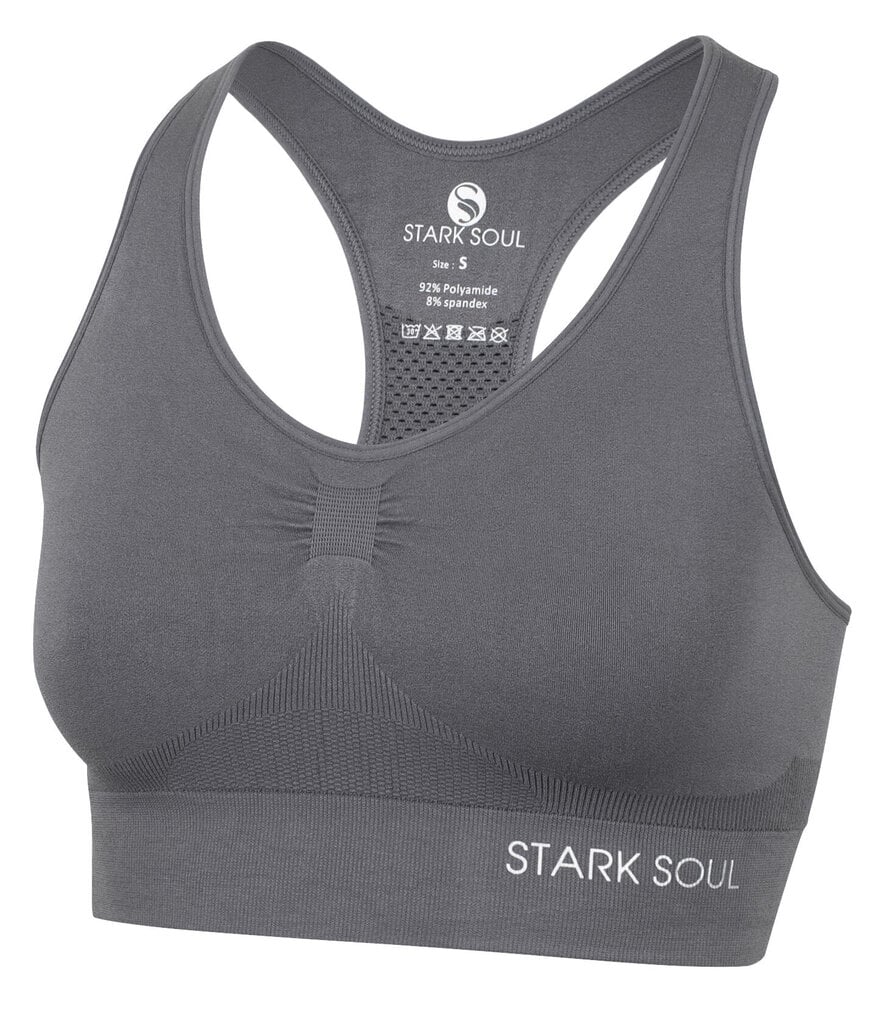 Sportinė liemenėlė moterims Stark Soul® seamless microfiber sport bustier, pilka kaina ir informacija | Sportinė apranga moterims | pigu.lt