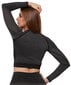 Sportiniai marškinėliai moterims Stark Soul® women longsleeve sport crop top, juodi kaina ir informacija | Sportinė apranga moterims | pigu.lt