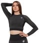 Sportiniai marškinėliai moterims Stark Soul® women longsleeve sport crop top, juodi kaina ir informacija | Sportinė apranga moterims | pigu.lt