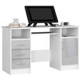 Письменный стол NORE Ana, белый/светло-серый