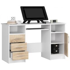 Письменный стол NORE Ana, белый/дубовый цвет цена и информация | Компьютерные, письменные столы | pigu.lt