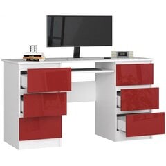 Письменный стол NORE A11, белый/красный цена и информация | Компьютерные, письменные столы | pigu.lt
