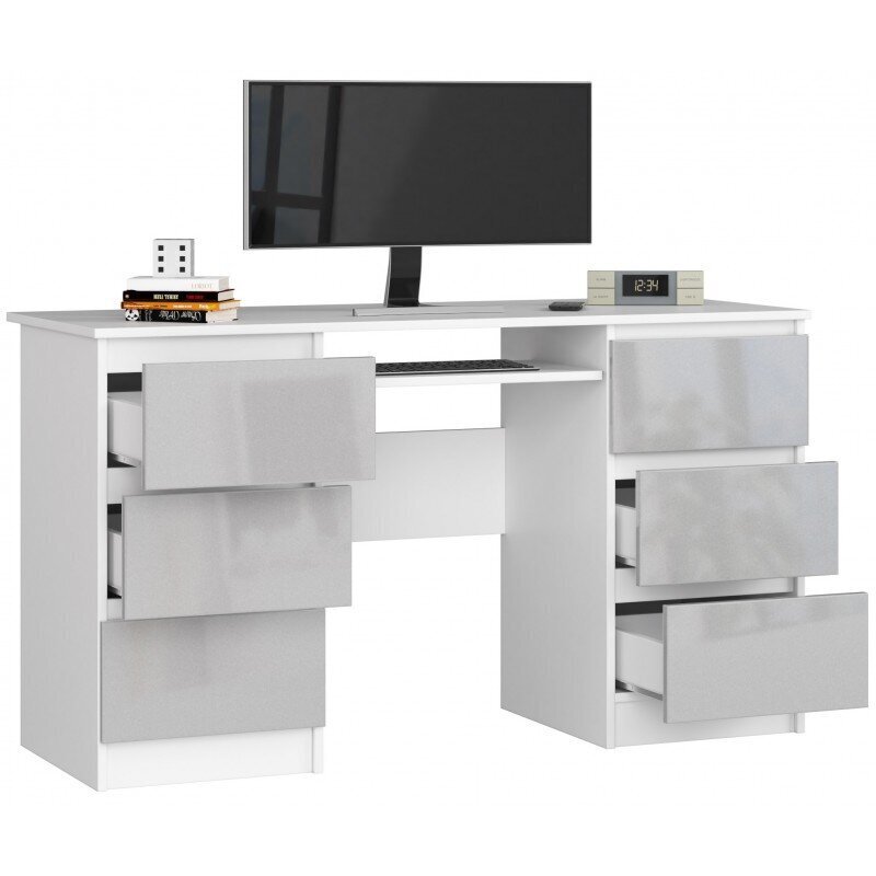 Rašomasis stalas NORE A11, baltas/šviesiai pilkas цена и информация | Kompiuteriniai, rašomieji stalai | pigu.lt