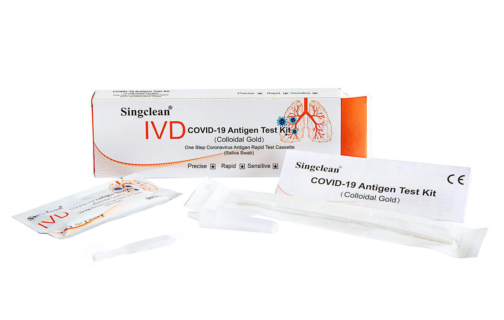 Greitasis COVID-19 antigeno testas iš seilių Singclen, 1vnt. kaina ir informacija | COVID-19 greitieji testai | pigu.lt