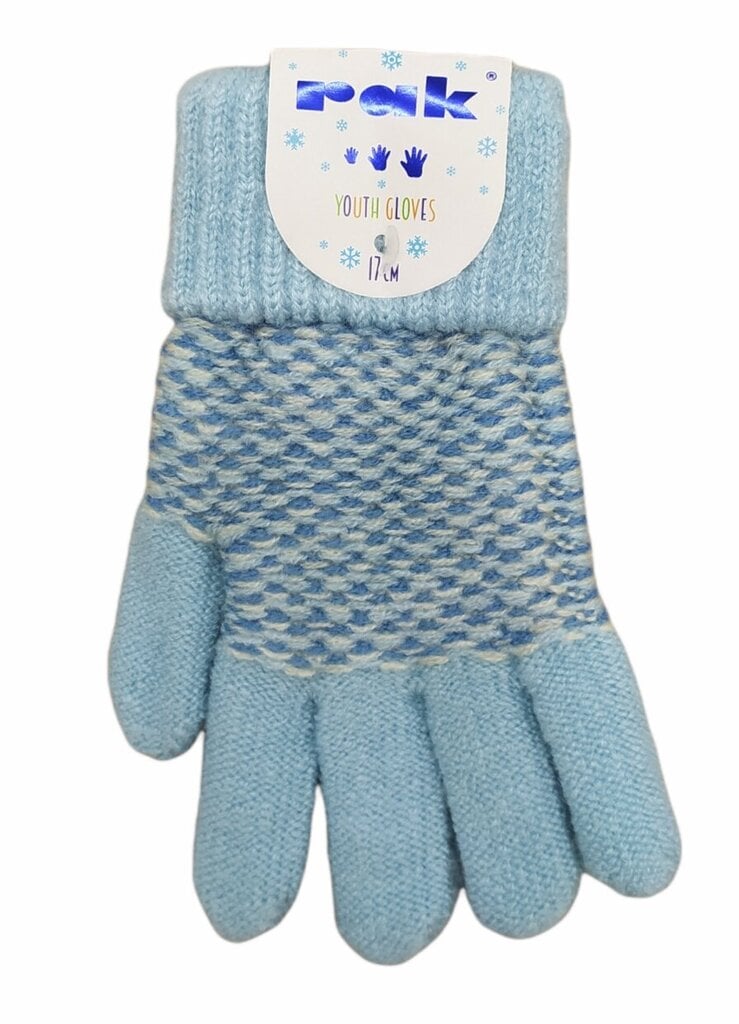 Pirštinės vaikams su vilna Rak R-074, šviesiai mėlynos kaina ir informacija | Žiemos drabužiai vaikams | pigu.lt