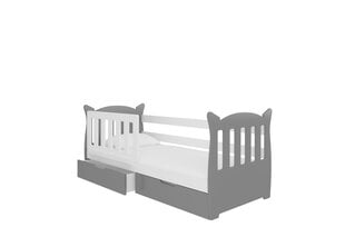 Vaikiška lova Lena, 160x75 cm, pilka/balta kaina ir informacija | Vaikiškos lovos | pigu.lt
