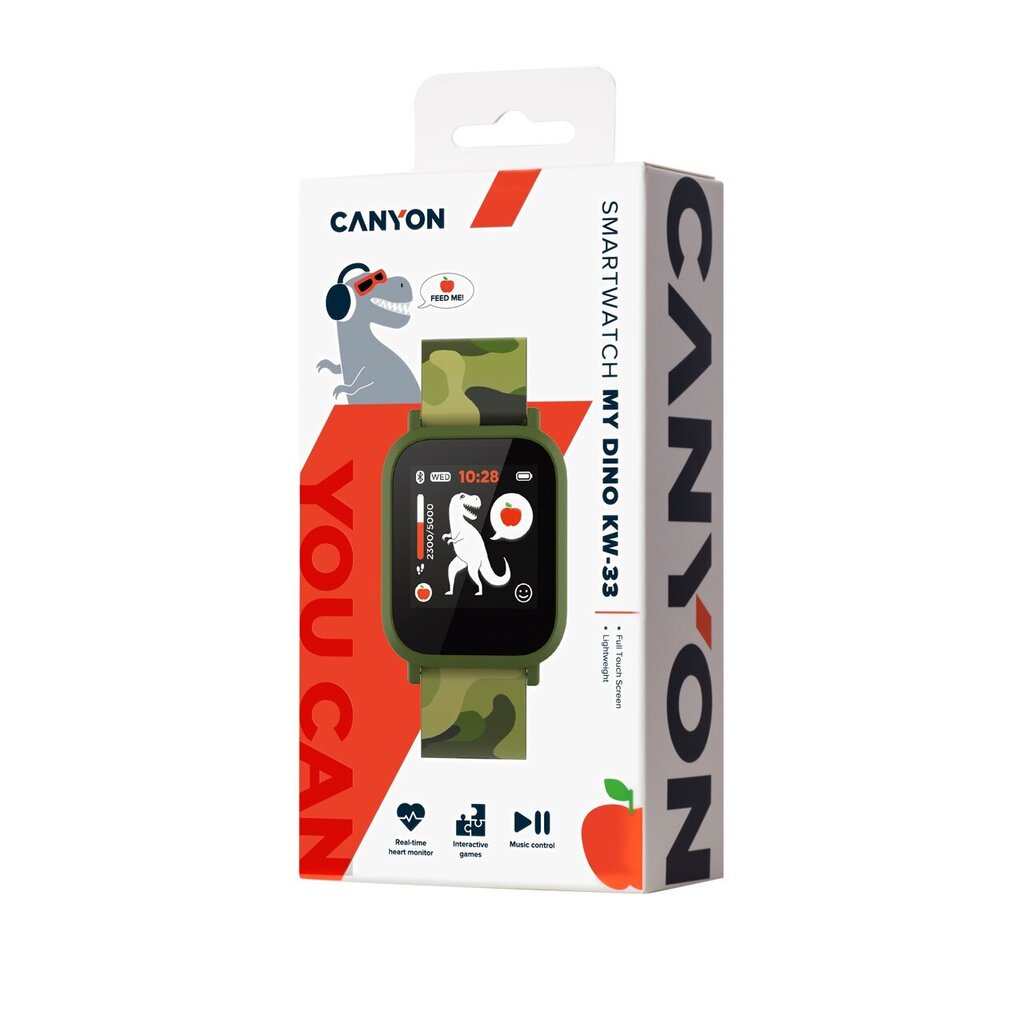 Canyon My Dino KW-33 Green Camouflage kaina ir informacija | Išmanieji laikrodžiai (smartwatch) | pigu.lt
