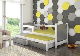 Детская кровать Campos, 180 x 75/172 x 75 см, серая/белая цена и информация | Детские кровати | pigu.lt