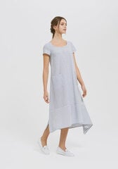 Juostuota asimetriška suknelė su skeltuku цена и информация | Платья | pigu.lt