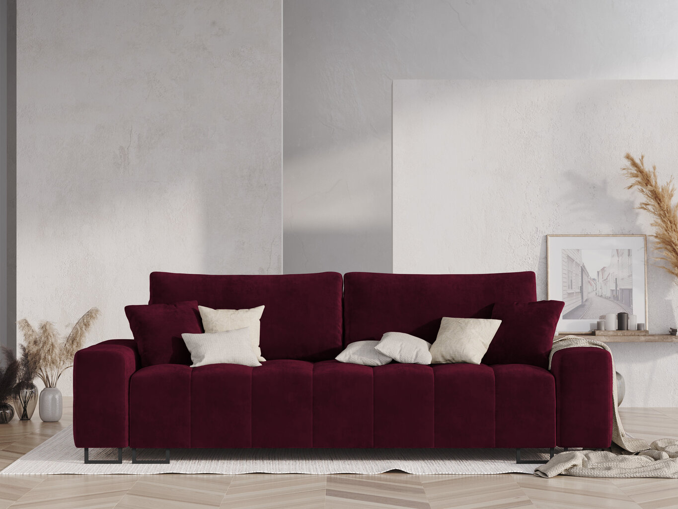 Sofa Micadoni Home Byron 3S, raudona kaina ir informacija | Sofos | pigu.lt