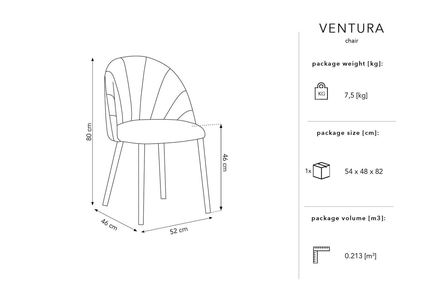 Kėdė Micadoni Home Ventura, šviesiai žalia kaina ir informacija | Virtuvės ir valgomojo kėdės | pigu.lt
