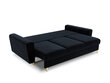 Sofa Micadoni Home Moghan 3S, tamsiai mėlynos/auksinės spalvos kaina ir informacija | Sofos | pigu.lt