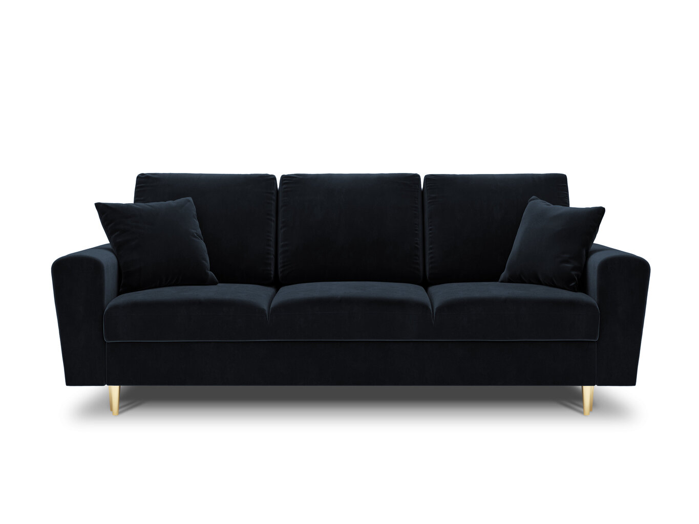 Sofa Micadoni Home Moghan 3S, tamsiai mėlynos/auksinės spalvos цена и информация | Sofos | pigu.lt