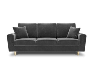 Sofa Micadoni Home Moghan 3S, šviesiai pilka/auksinės spalvos kaina ir informacija | Sofos | pigu.lt
